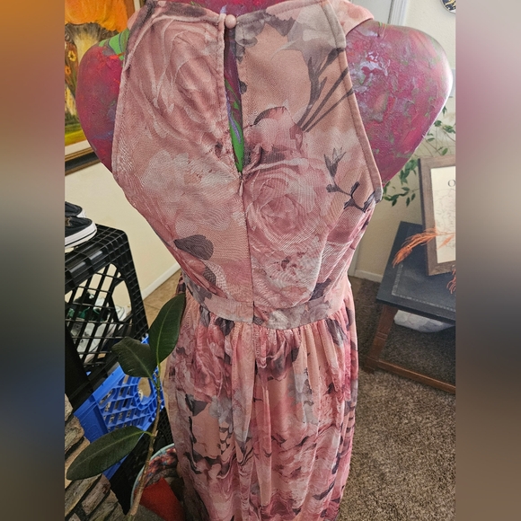 Candalite Halter Top Pink Floral Dress - Picture 4 of 5